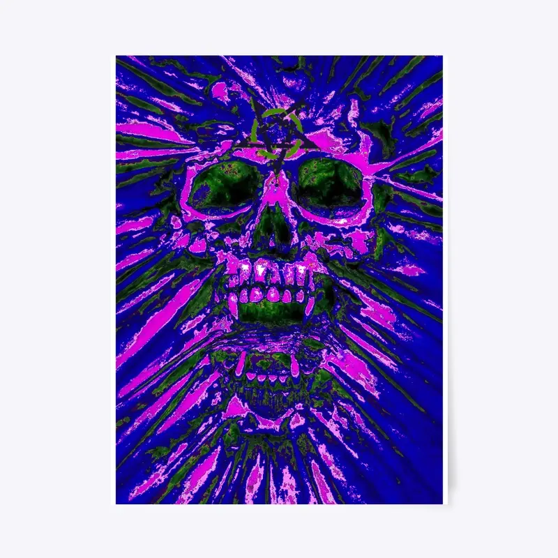 Purple Melting Skull poster