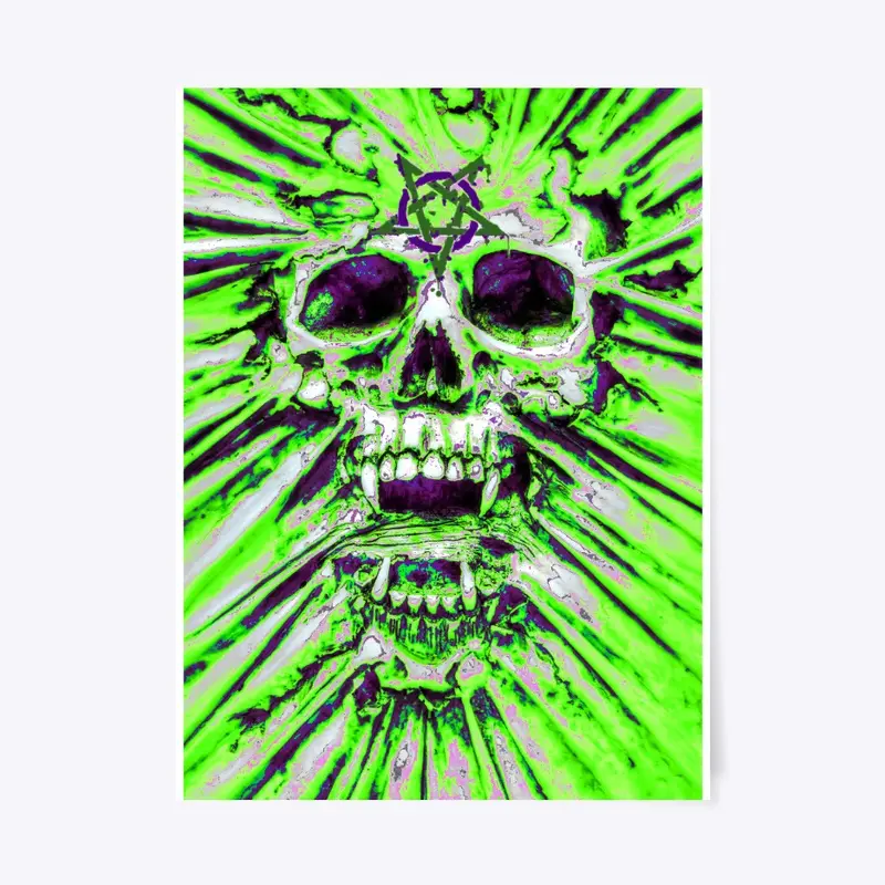 Green Melting Skull poster